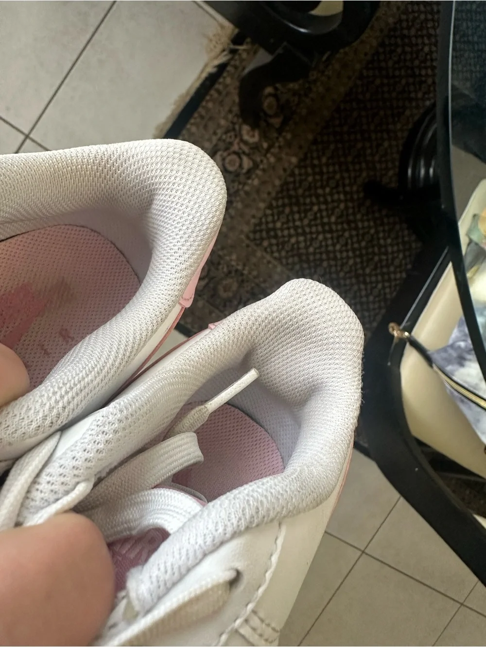 Nike White and Pink Low-Top Sneakers